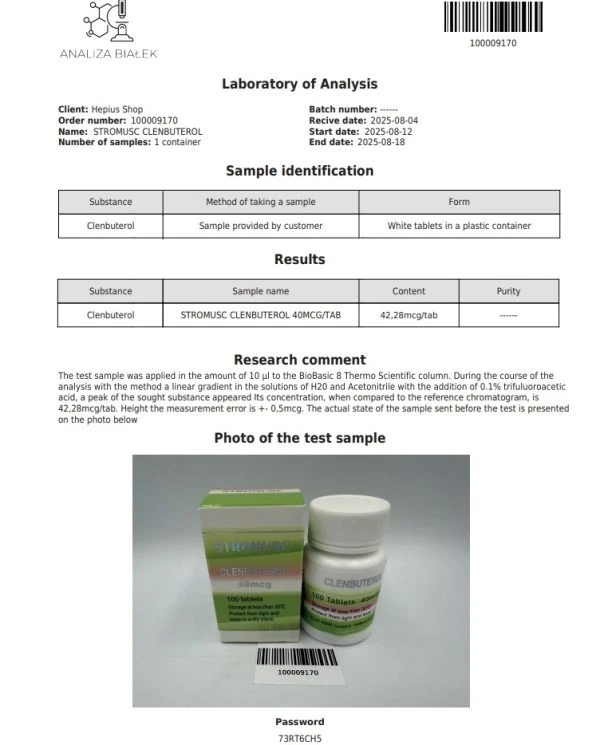 Premium Brand STROMUSC Clenbuterol 40mcg For Bodybuilding CAS:37148-27-9 suppliers